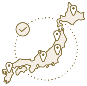 日本各地のそば粉産地を表すイラスト